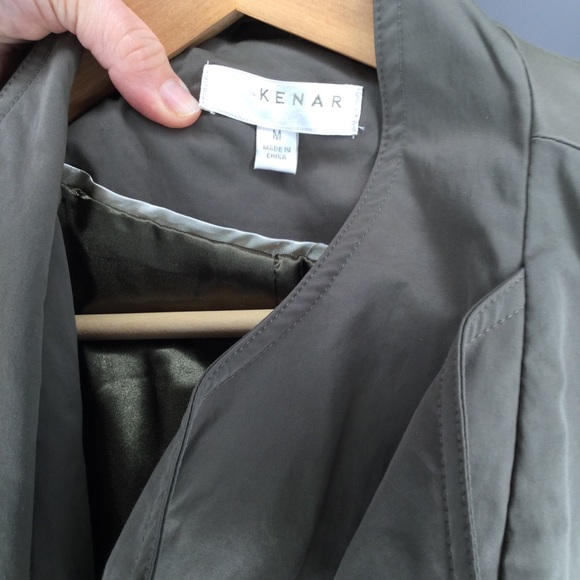 Kenar ruffle olive green trench rain coat - Picture 7 of 7